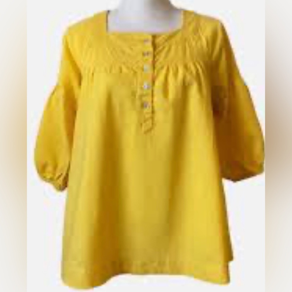 Sandro Sportswear Linen Blend Women's Balloon 3/4 Sleeve top|  Size Med. NWOT